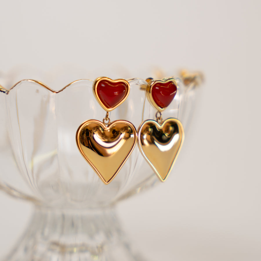 Amorette fülbevaló - 18K aranyozott, hipoallergén, vízálló nemesacél