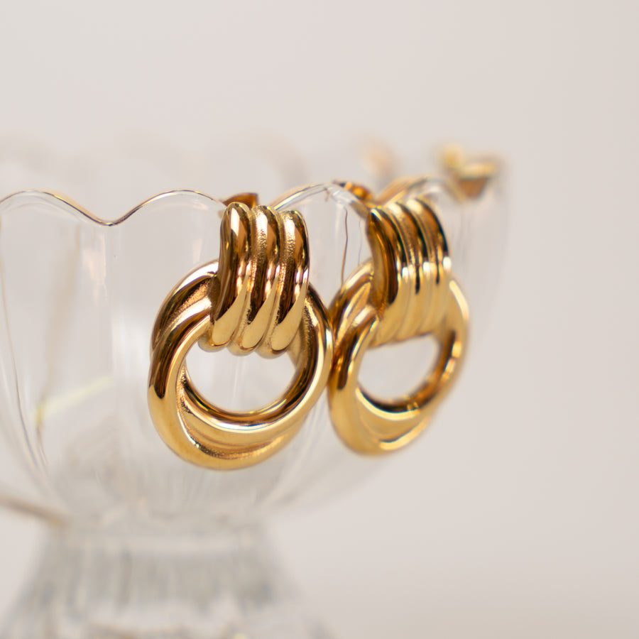 Meliora fülbevaló - 18K aranyozott, hipoallergén, vízálló nemesacél