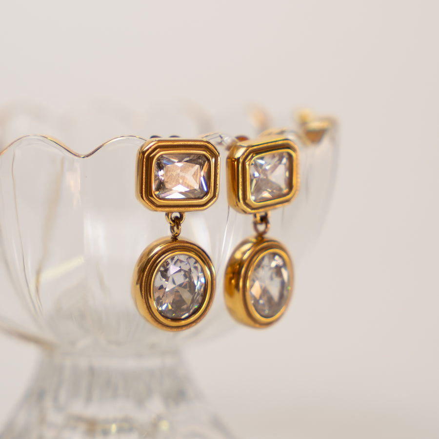 Celestine Fülbevaló - 18K aranyozott, hipoallergén, vízálló nemesacél