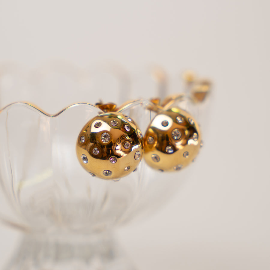 Lunelle fülbevaló - 18K aranyozott, hipoallergén, vízálló nemesacél