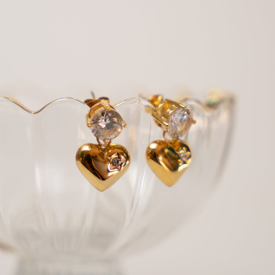 Amoria fülbevaló - 18K aranyozott, hipoallergén, vízálló nemesacél