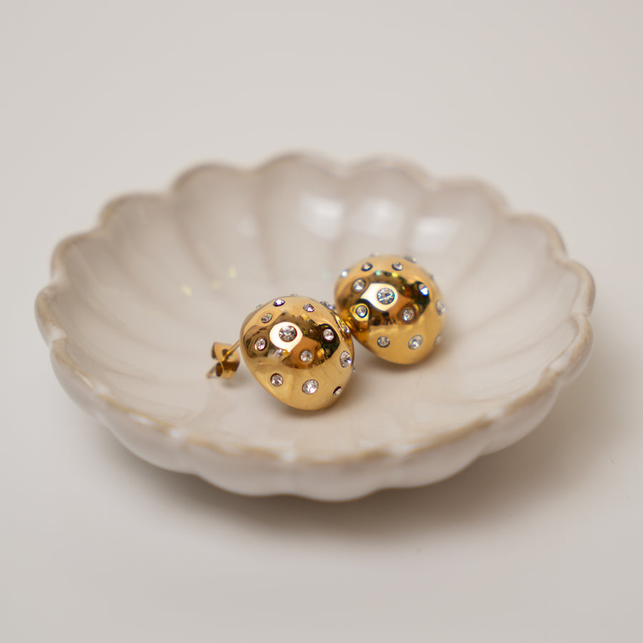 Lunelle fülbevaló - 18K aranyozott, hipoallergén, vízálló nemesacél