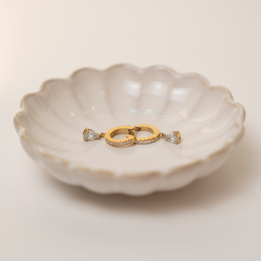 Eliora fülbevaló - 18K aranyozott, hipoallergén, vízálló nemesacél