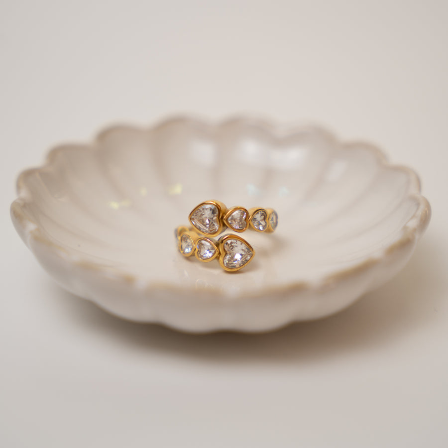 Auria gyűrű - 18K aranyozott, hipoallergén, vízálló nemesacél