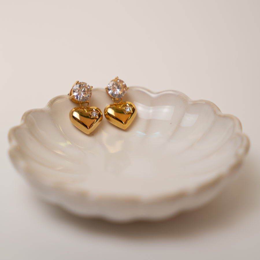 Amoria fülbevaló - 18K aranyozott, hipoallergén, vízálló nemesacél