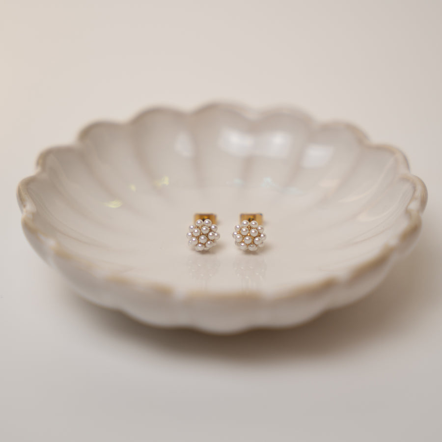 Caelis gyöngy fülbevaló - 18K aranyozott, hipoallergén, vízálló nemesacél