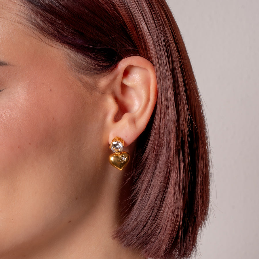 Amoria fülbevaló - 18K aranyozott, hipoallergén, vízálló nemesacél