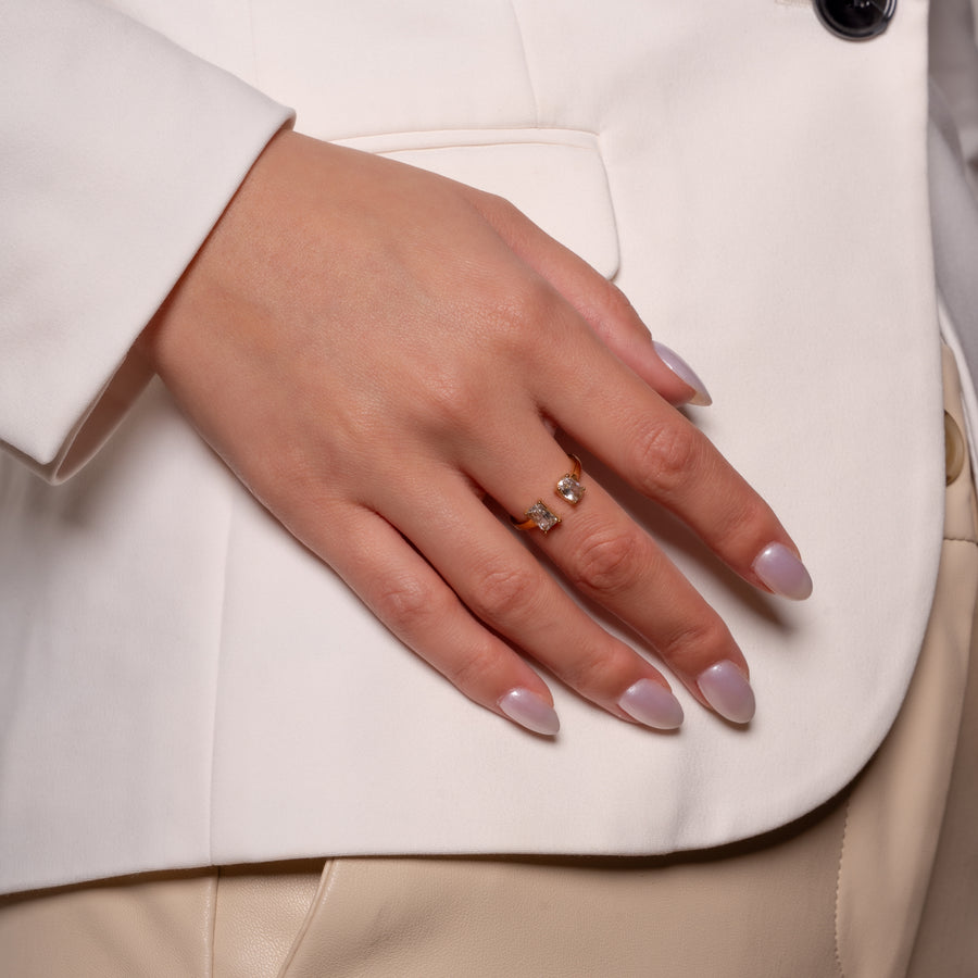 Emerelle gyűrű - 18K aranyozott, hipoallergén, vízálló nemesacél